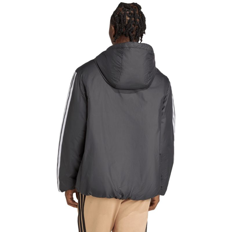 Men's adidas Essentials Climawarm 3-Stripes Insulated Hooded Jacket Black JM4042 In preparation Adidas