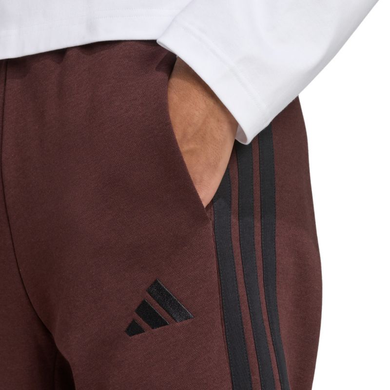 Men's adidas Essentials 3-Stripes Fleece Pants Brown JX0713 In preparation Adidas