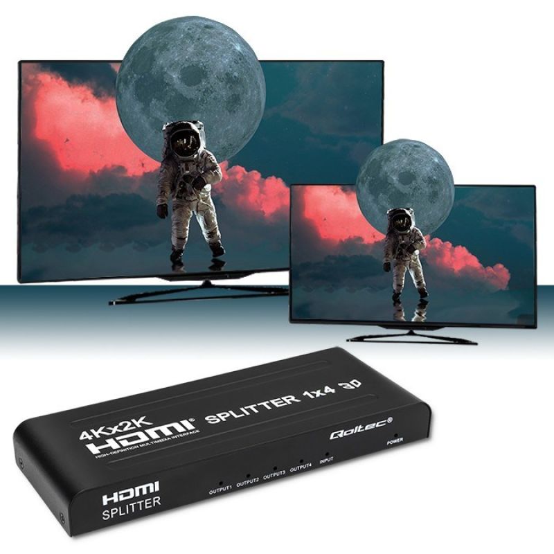QOLTEC SPLITTER 4XHDMI 4KX2K | 3.4GB/S Kable i adaptery/Adaptery, przejściówki Your Sports Performance