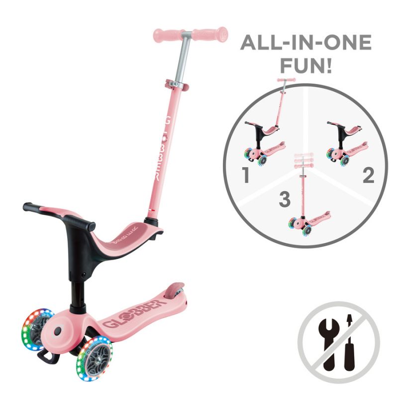 Scooter with seat GO•UP SPORTY LIGHTS (452-710-4 S) Accessories/Skating/Hulajnogi/Traditional/For kids/Globber Your Sports Performance