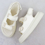 Women's cream platform sandals Potocki PY16337 Footwear Your Sports Performance