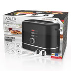 Toaster with grate ADLER AD 3224b black AGD - Produkty/Tostery Your Sports Performance