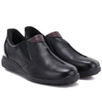 Black women's leather wedge shoes M.Daszyński SFY2647-5