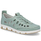 Women's leather openwork shoes green Rieker 49956-52 Rieker