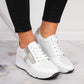 Rieker W N6304-80 white leather wedge shoes Footwear/Lifestyle/Rieker Your Sports Performance