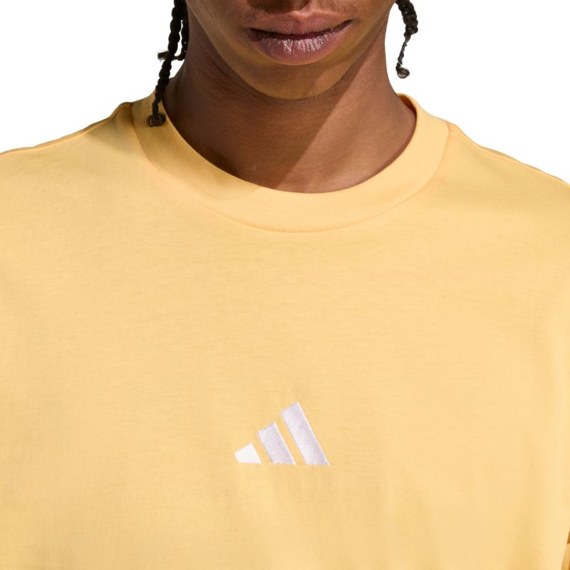 adidas Essentials Small Logo Single Jersey Men's T-Shirt, Yellow KT0561