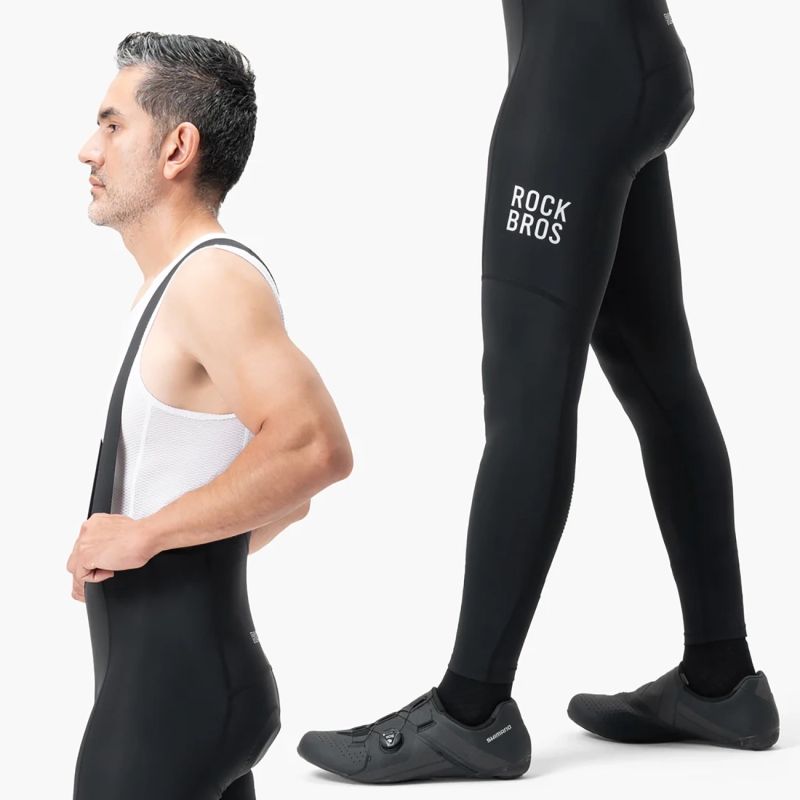 Rockbros 200021 Long Cycling Bib Shorts with Pad Size XXL - Black Rockbros