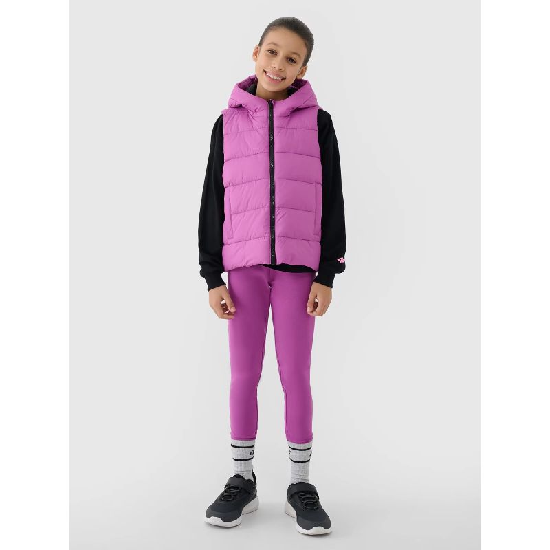 Girls' down vest with synthetic filling 4F 4FJWSS25TVJAF166-50S *Kategoria tymczasowa Your Sports Performance
