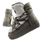 D.Franklin women's winter snow boots, fashionable fur lining, gray D.Franklin