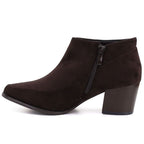 Short brown women's heeled ankle boots M.Daszyński MR2624-2