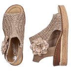 Women's comfortable wedge platform sandals, beige, Rieker 63791-60 Rieker