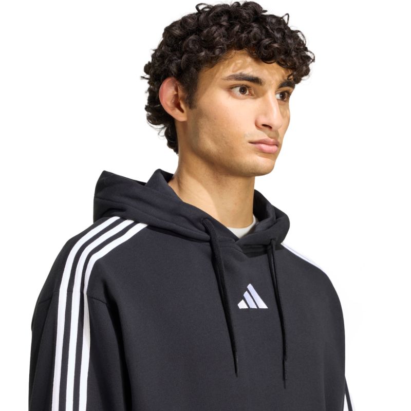Men's adidas Essentials 3-Stripes French Terry Hoodie Black KY6605