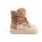 D.Franklin women's winter snow boots, fashionable fur lining, brown beige high D.Franklin