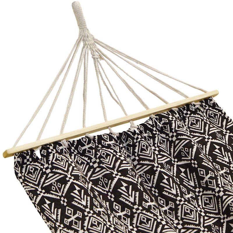 GARDEN HAMMOCK FOR 1 PERSON 200X100CM WITH SPREADER BAR ETHNO BLACK AND WHITE Home and Garden/Garden Your Sports Performance