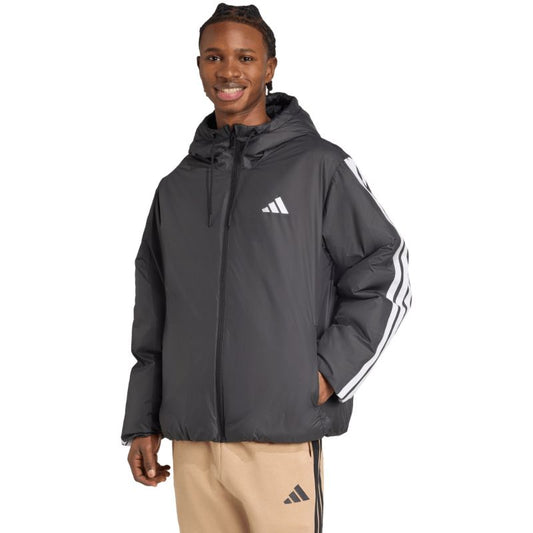 Men's adidas Essentials Climawarm 3-Stripes Insulated Hooded Jacket Black JM4042 In preparation Adidas