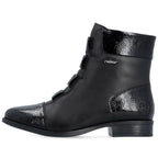 Rieker 77053-00 comfortable black women's leather ankle boots