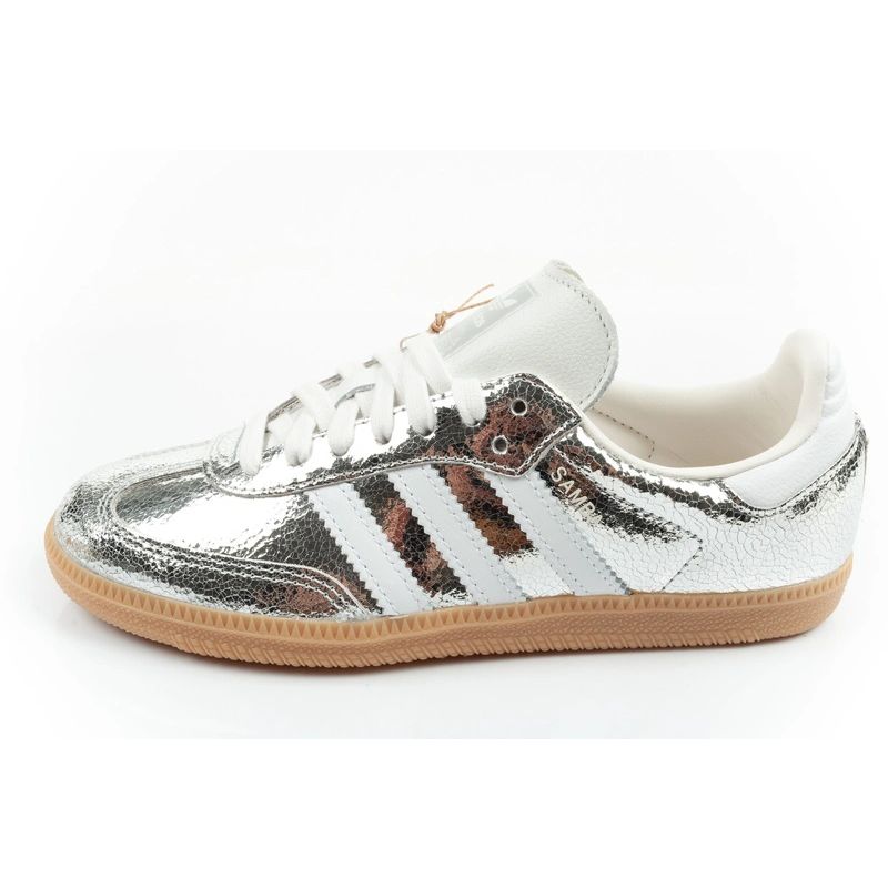 Adidas women's sports shoes Samba OG silver sneakers fashionable leather adidas