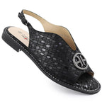 Women's black leather sandals S.Barski KV51-094 Footwear Your Sports Performance