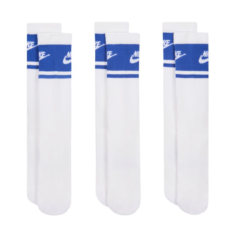 Nike Everyday Elevated Crew Socks 3 Pairs White and Blue IM7949 904