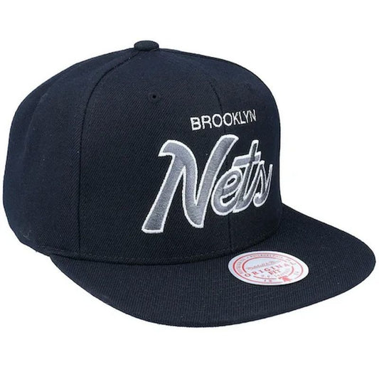 Mitchell &amp; Ness NBA Brooklyn Nets Team Script 2.0 Snapback Nets Cap HHSS3280-BNEYYPPPBLCK Clothing/Basketball/Mitchell & Ness Your Sports Performance