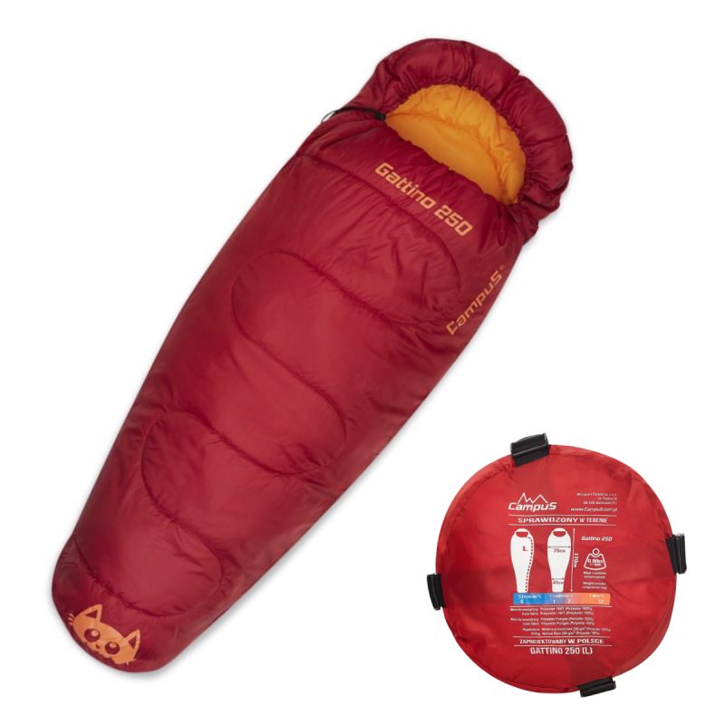 Campus Gattino 250 Mummy Sleeping Bag Right Red/Orange Akcesoria i sprzęt koszykarski/Torby i plecaki Your Sports Performance