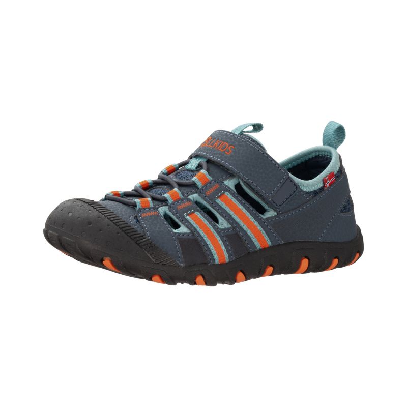 Trollkids Kids Sandefjord Sandal XT dark navy/dusky turquoise/glow orange children's sports sandals for boys/girls (668-110) In preparation Your Sports Performance