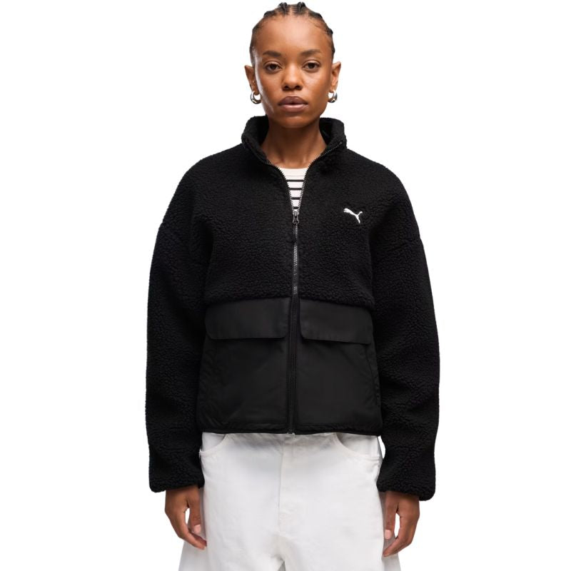 Women's black Puma Re:Fibre Sherpa jacket 694567 01