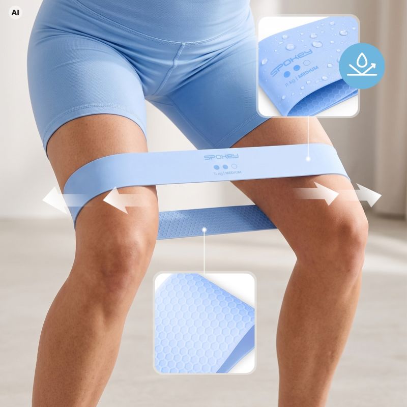 A set of three training bands with an anti-slip structure, Spokey JUICY SET