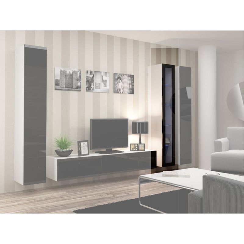 VIGO glass display cabinet '180' 180/40/30 white/black Bufety i witryny/Bufety i witryny na drewnianej podstawie Your Sports Performance