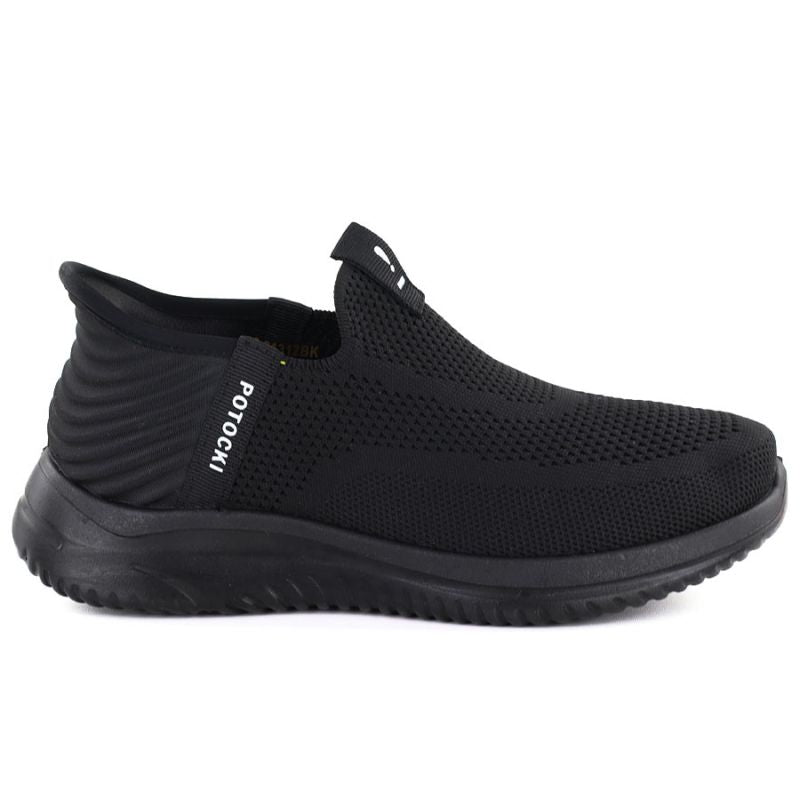 Women's slip-on black sports shoes Potocki BK01312 To be categorized Your Sports Performance