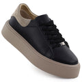 Women's leather platform sneakers, black, Filippo DP6119 Footwear Your Sports Performance