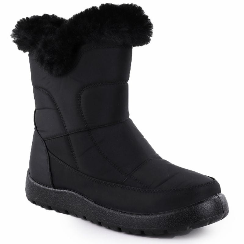 Women's flat insulated snow boots black Potocki KI24322 To be categorized Your Sports Performance
