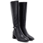Black Sergio Leone KZ-31-S women's leather high-heeled boots