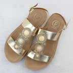 Women's flat sandals with decoration, melissa gold, Filippo DS6882 Footwear Your Sports Performance