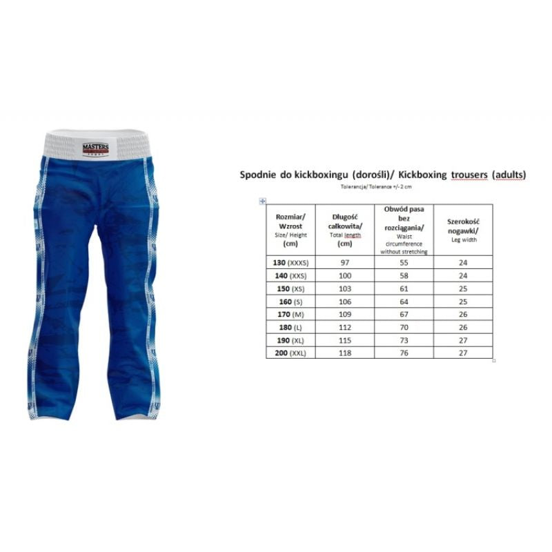 Kickboxing pants MASTERS SKBP-M (WAKO APPROVED) In preparation Your Sports Performance