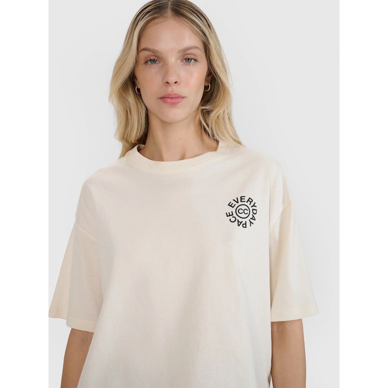 Women's oversize printed T-shirt 4F 4FWSS25TTSHF1993-11S *Kategoria tymczasowa Your Sports Performance