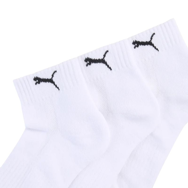Puma Cushioned Quarter Socks 3 Pack White 938581 02
