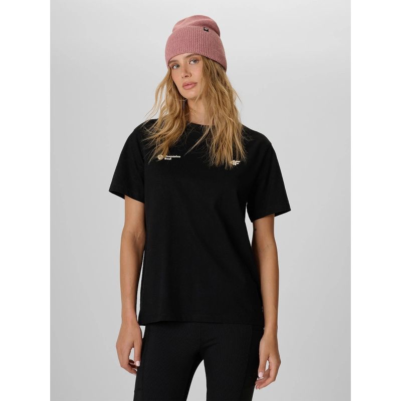 Women's loose T-shirt with print 4F 4FKAW26TTSHF4507-20S
