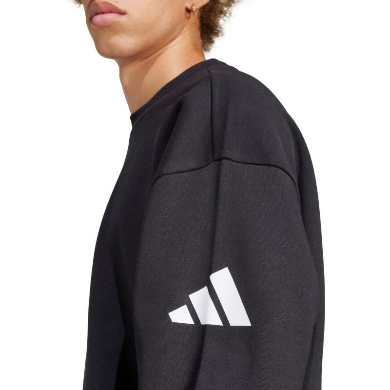 Men's adidas Essentials Loose Fit 3 Bar Logo Sweatshirt Black JF3542 In preparation Adidas