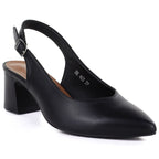 Women's black Sergio Leone SK463 pumps with a strap LEONE