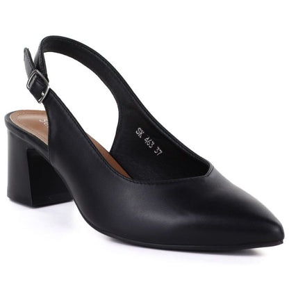 Women's black Sergio Leone SK463 pumps with a strap LEONE