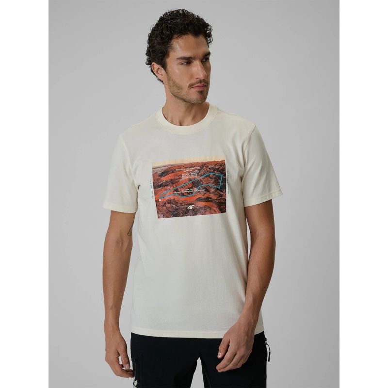 Men's regular printed T-shirt 4F 4FRSS26TTSHM4238-11S