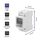 QOLTEC SINGLE-PHASE ENERGY CONSUMPTION METER FOR DIN RAIL | 230V | LCD | 2P Aparaty elektryczne/Liczniki energii Your Sports Performance