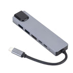 GEMBIRD MULTI ADAPTER USB TYPE-C 5IN1 (USB AF AND TYPE-C HUB + HDMI + PD+LAN) GRAY Kable i adaptery/Adaptery, przejściówki Your Sports Performance