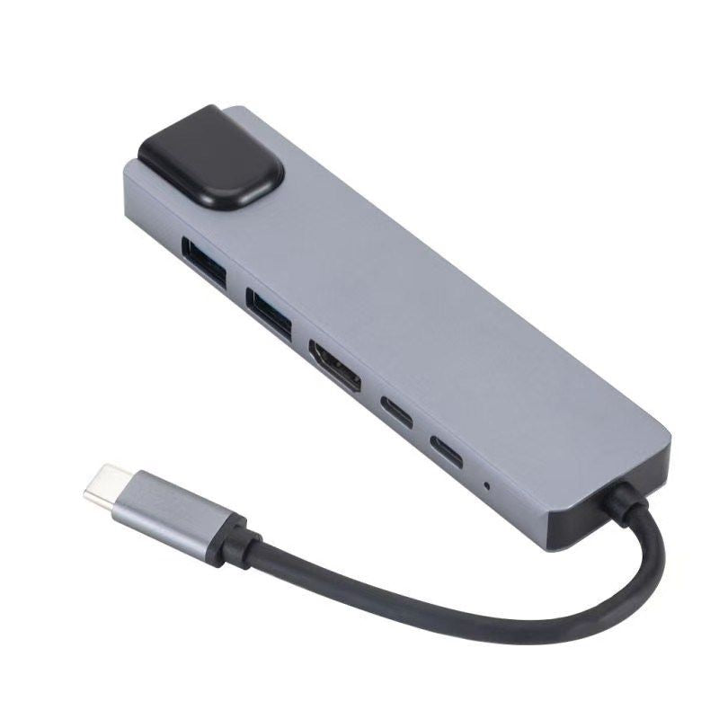 GEMBIRD MULTI ADAPTER USB TYPE-C 5IN1 (USB AF AND TYPE-C HUB + HDMI + PD+LAN) GRAY Kable i adaptery/Adaptery, przejściówki Your Sports Performance