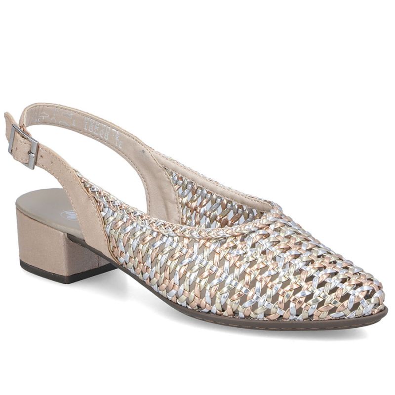 Women's metallic beige sandals Rieker 47078-90 Rieker