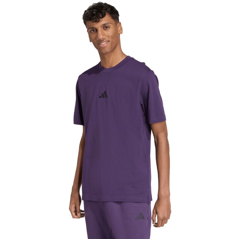 Men's adidas Essentials Small Logo Single Jersey Purple JW6232 In preparation Adidas