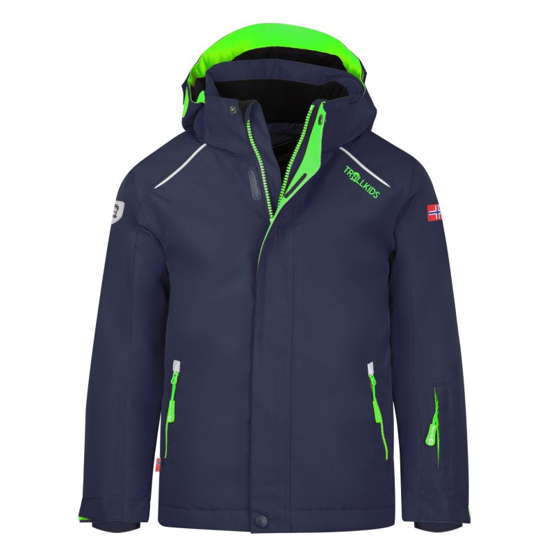 Trollkids Kids Holmenkollen Snow Jacket Pro Hooded Winter Jacket Navy Blue (913-100) In preparation Your Sports Performance