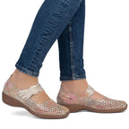 Women's leather velcro openwork shoes, multicolor Rieker 41399-92 To be categorized Your Sports Performance