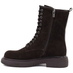 Women's leather ankle boots, suede, chocolate Big Star UU274612